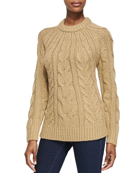 michael kors beaded cable knit sweater lilac|Alpaca Blend Cable Knit Sweater .